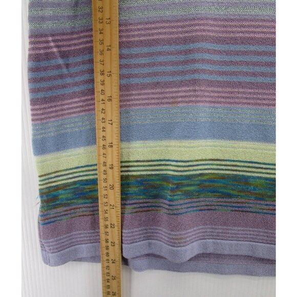 St John Sweater Large Purple Vest Pullover Striped Knit V-Neck USA * - Picture 4 of 10